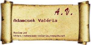 Adamcsek Valéria névjegykártya