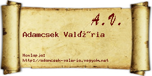 Adamcsek Valéria névjegykártya