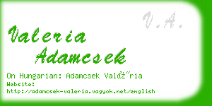 valeria adamcsek business card